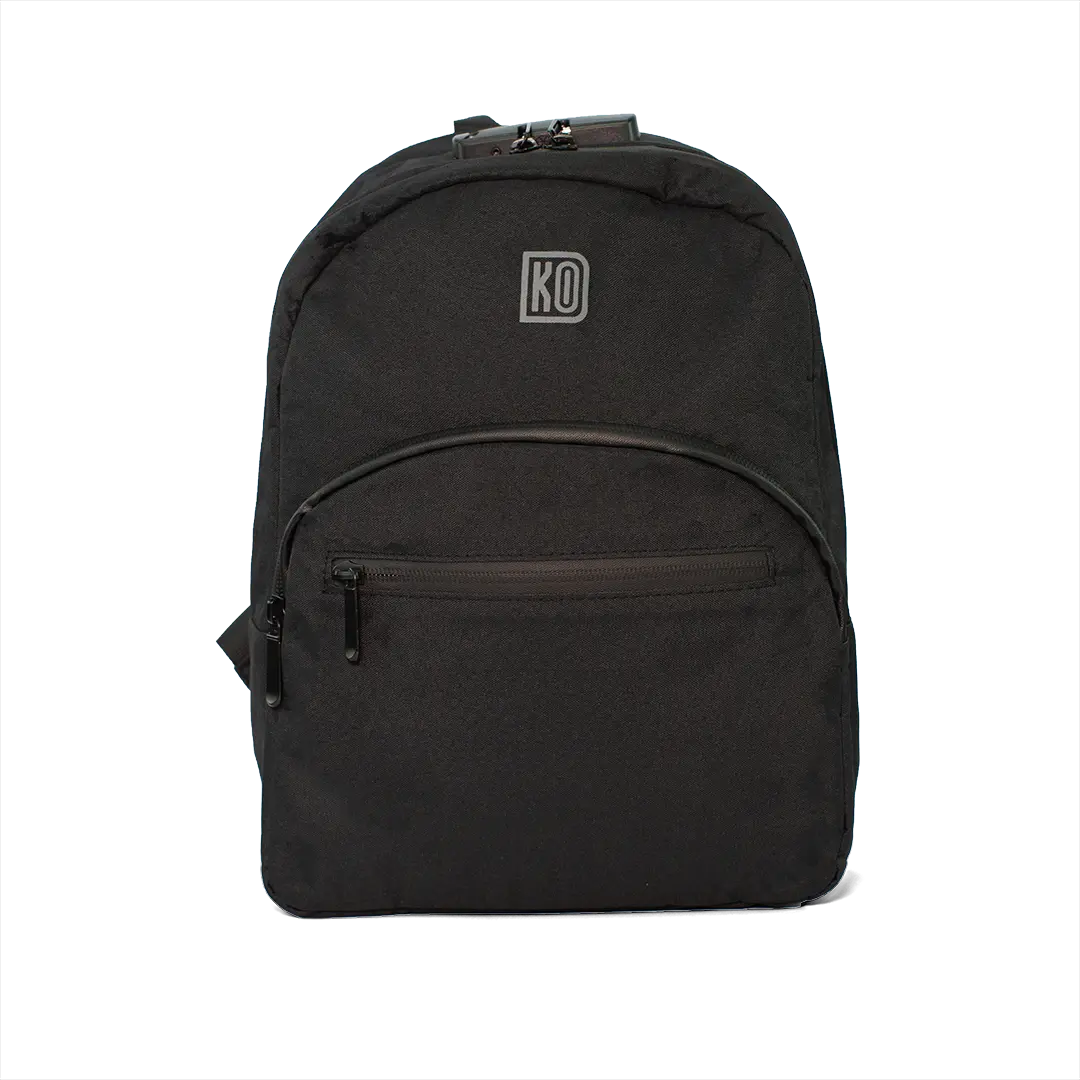 Black smell proof backpack front